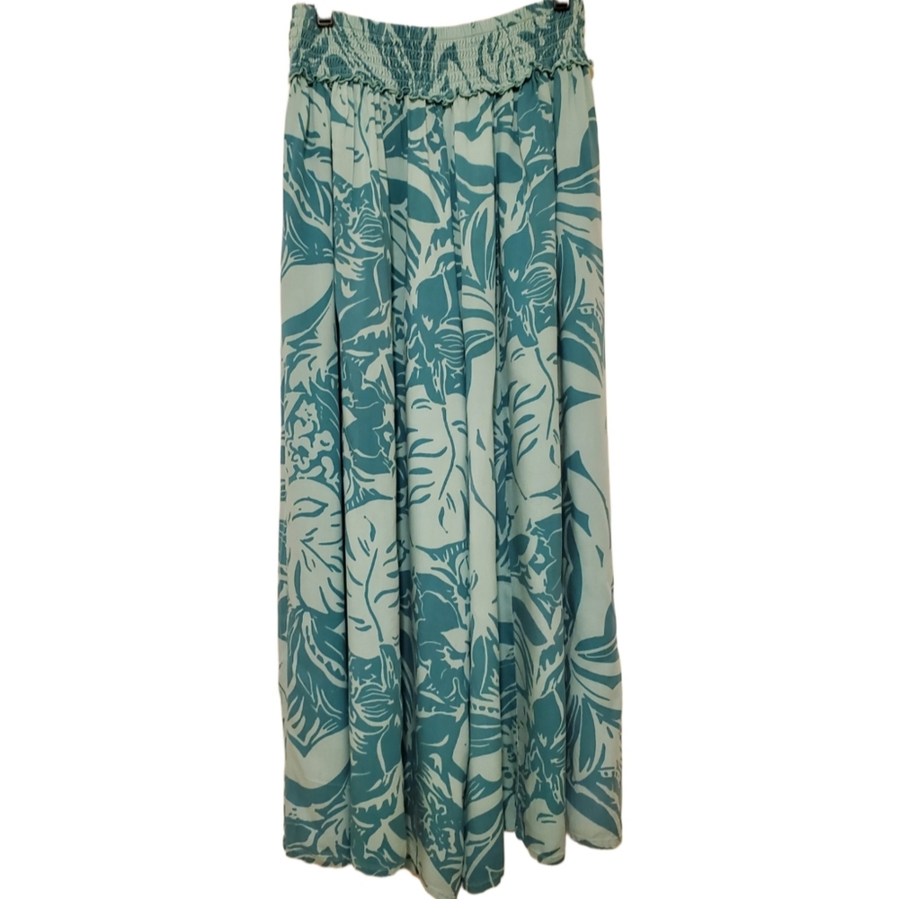True Destinations Two Tone Teal Super Wide Leg Pants Size XL
